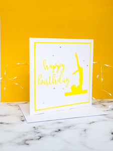 Chest Stand | Handmade Large Square Silhouette Birthday Card | The Bright Edition