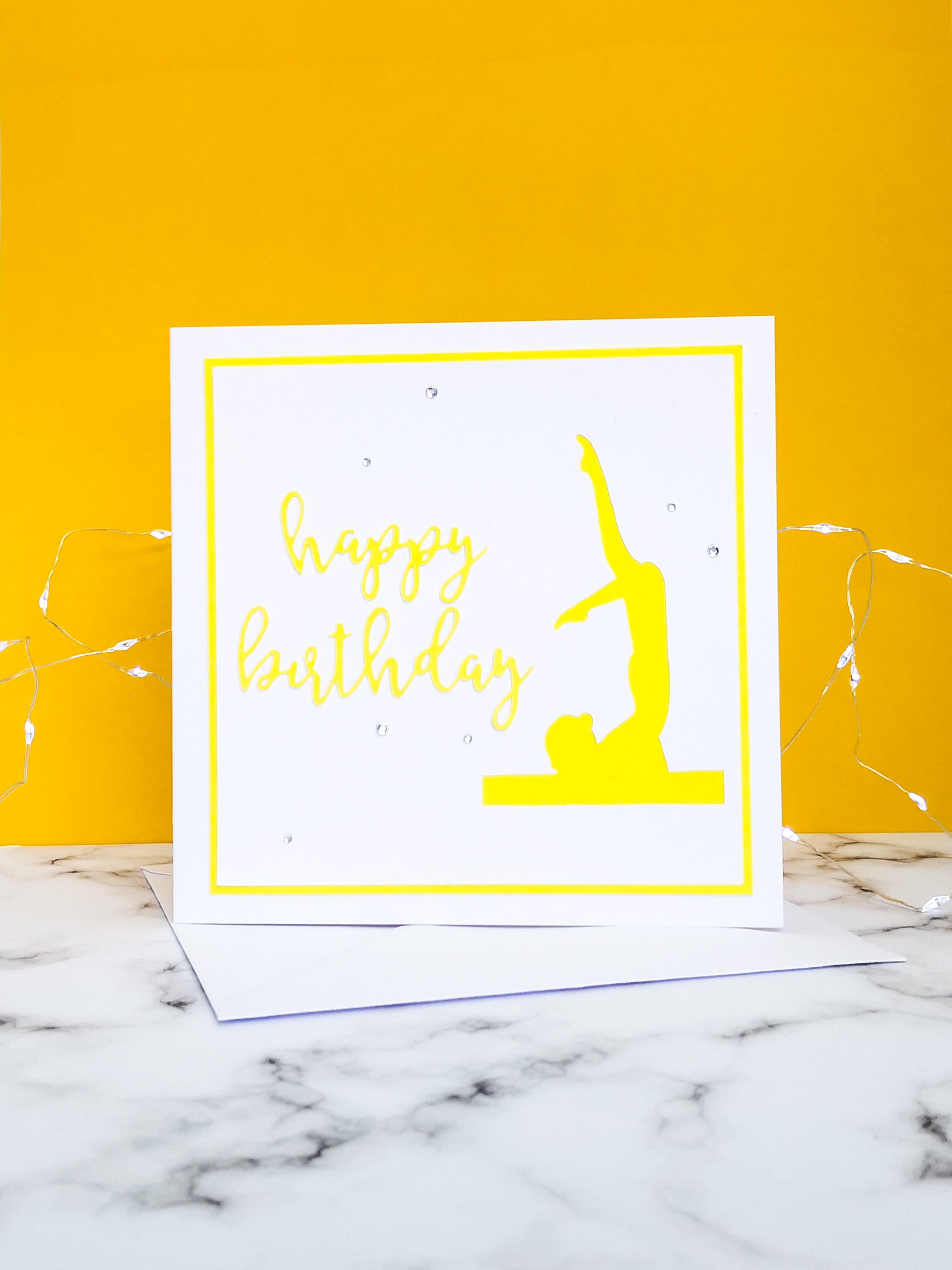 Chest Stand | Handmade Large Square Silhouette Birthday Card | The Bright Edition