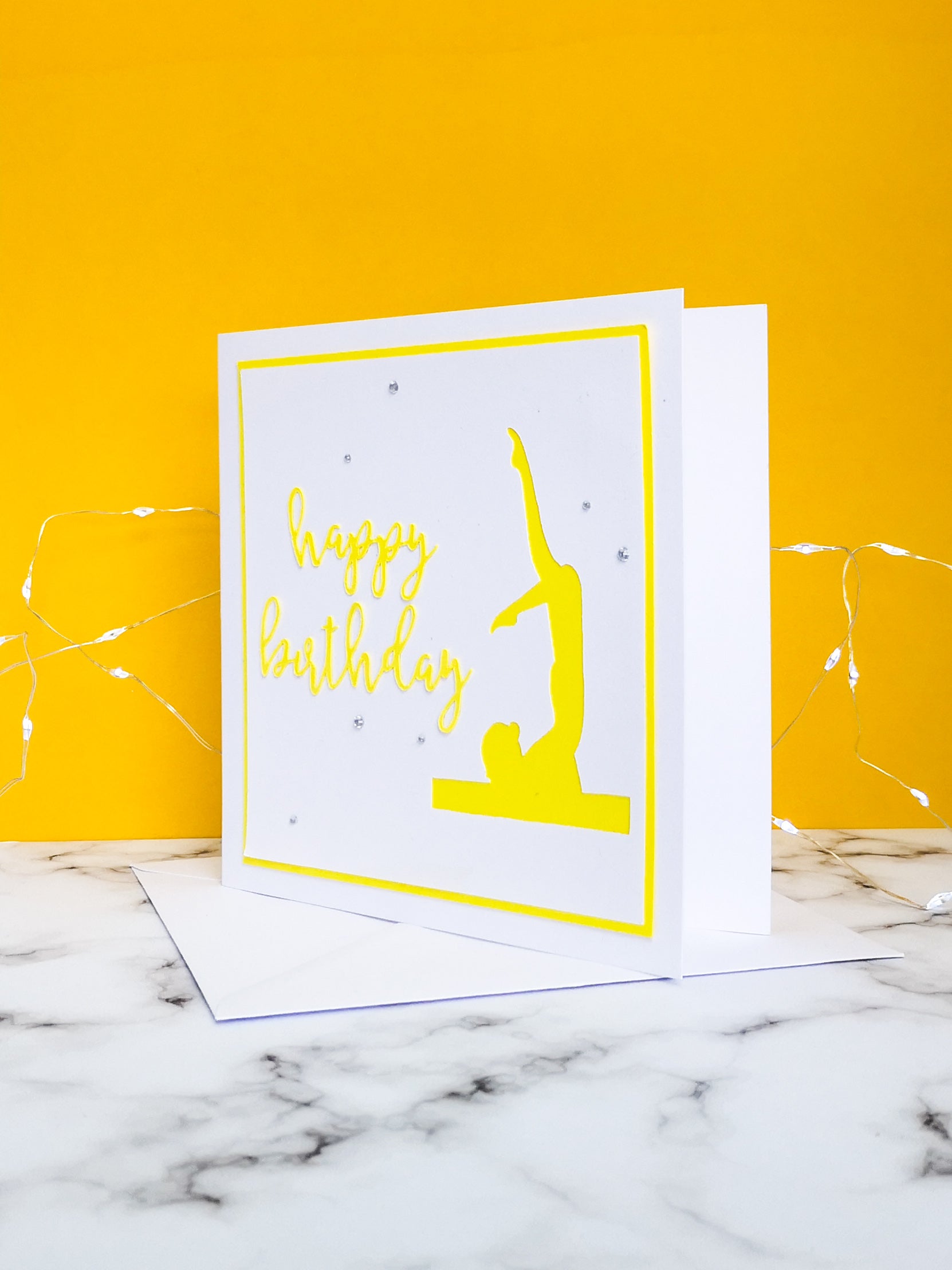 Chest Stand | Handmade Large Square Silhouette Birthday Card | The Bright Edition