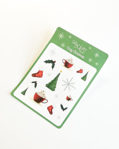 Cosy Christmas Sticker Sheet | Illustrated Sticker Set