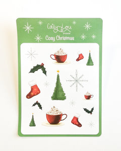 Cosy Christmas Sticker Sheet | Illustrated Sticker Set