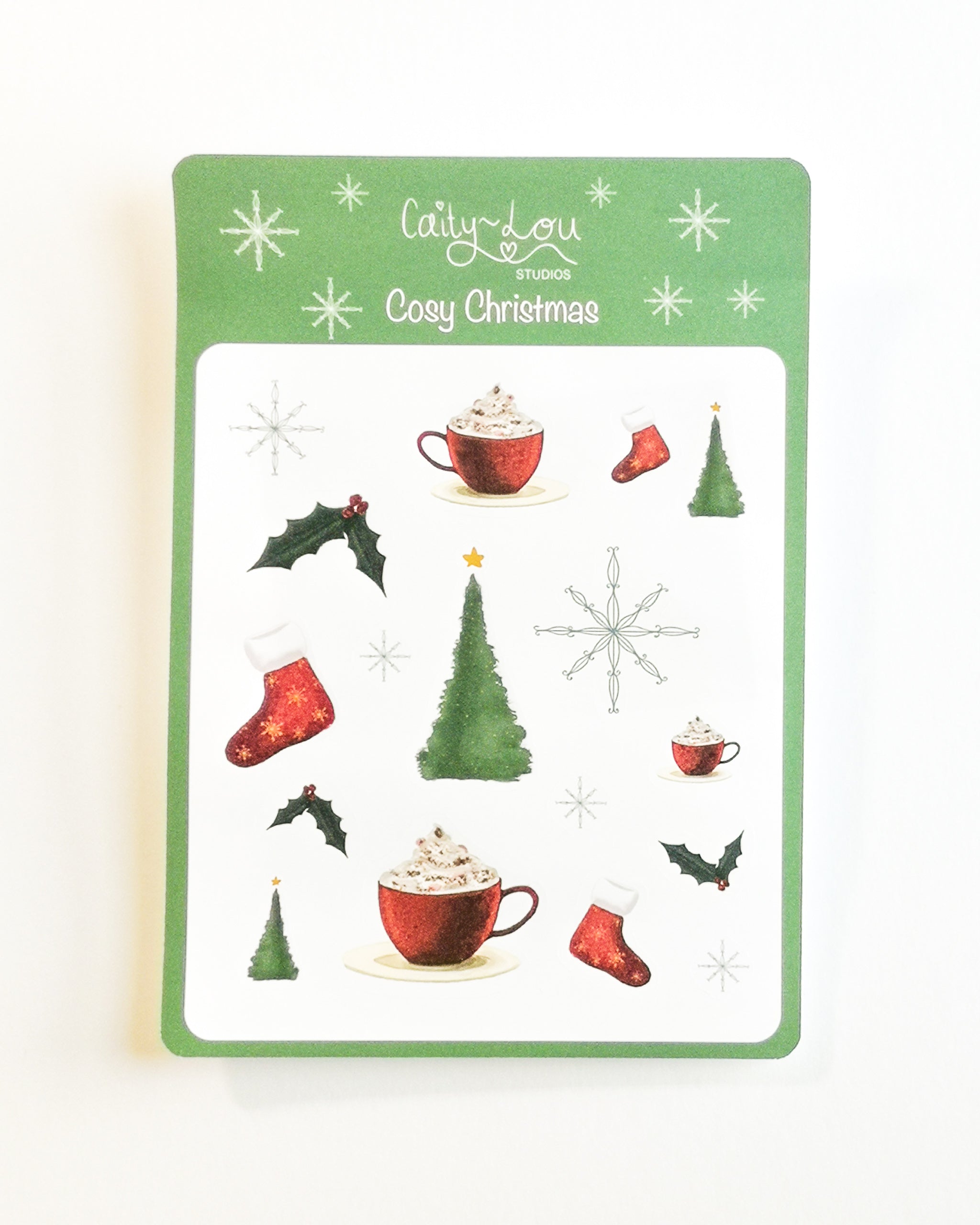 Cosy Christmas Sticker Sheet | Illustrated Sticker Set