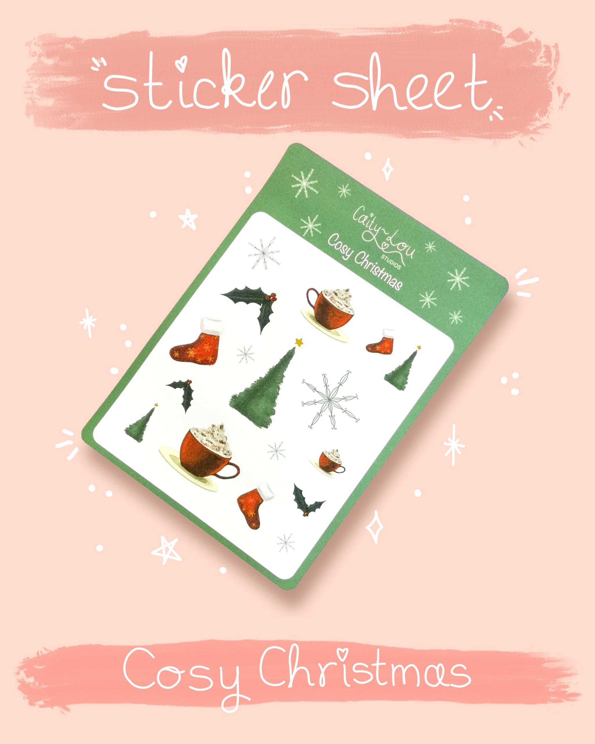 Cosy Christmas Sticker Sheet | Illustrated Sticker Set
