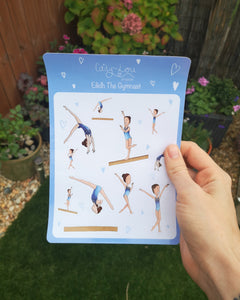 Eilidh The Gymnast Sticker Sheet | Gymnastics Illustrated Sticker Set