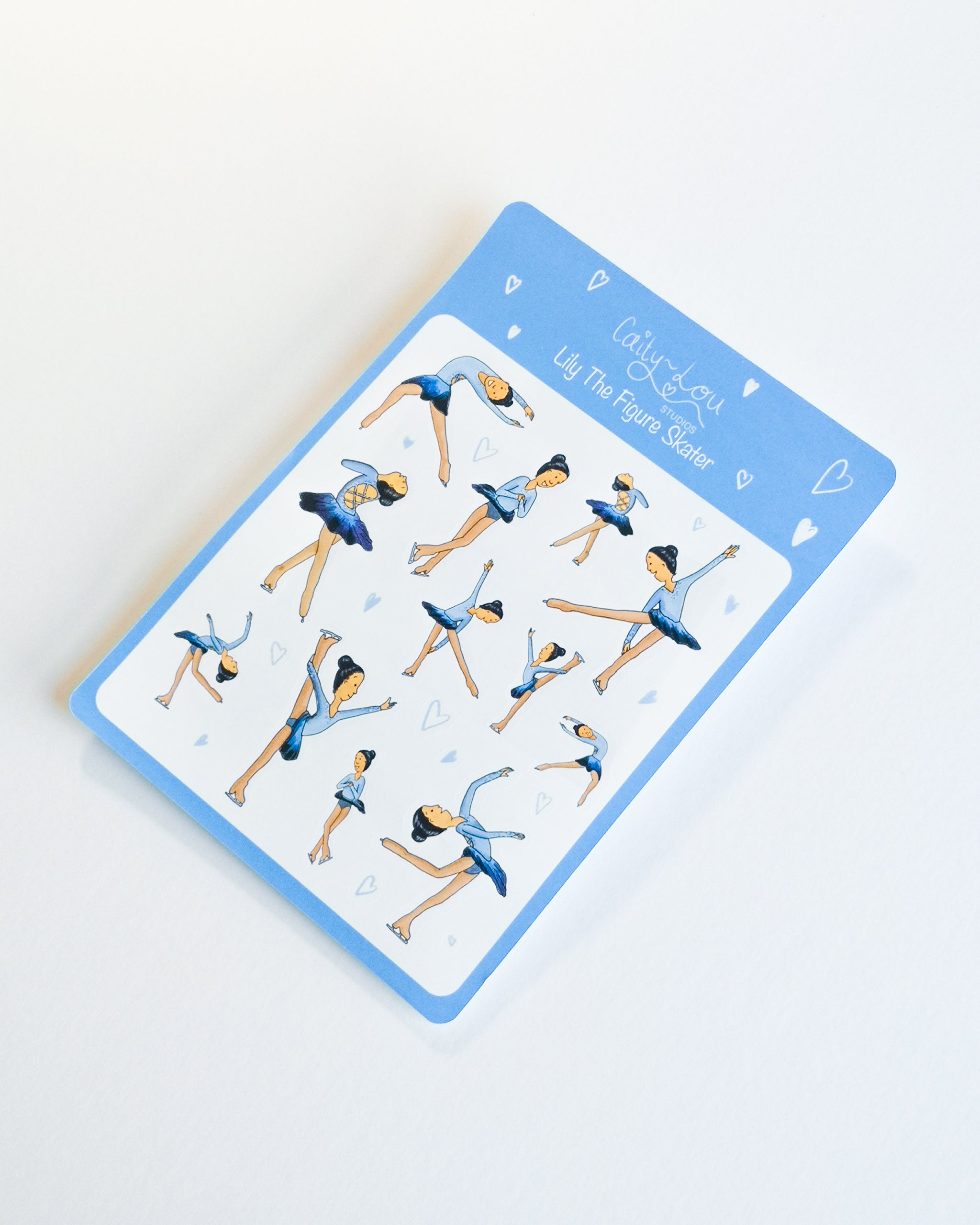 Lily The Figure Skater Sticker Sheet | Ice Skating Illustrated Sticker Set