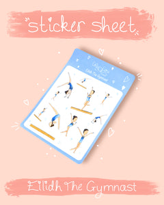 Eilidh The Gymnast Sticker Sheet | Gymnastics Illustrated Sticker Set