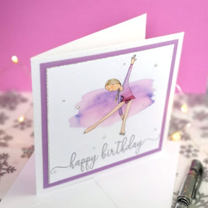 Ellie The Figure Skater | Handmade Ice Skating Birthday Card