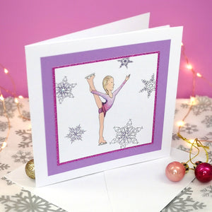 Ellie The Figure Skater | Handmade Ice Skating Notecard Card | Any Occasion