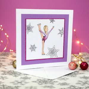 Ellie The Figure Skater | Handmade Ice Skating Notecard Card | Any Occasion