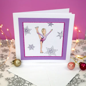 Ellie The Figure Skater | Handmade Ice Skating Notecard Card | Any Occasion