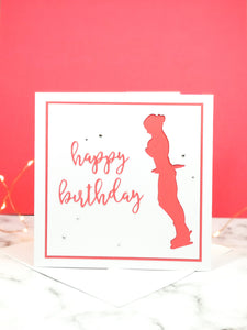 Axel | Handmade Large Square Silhouette Birthday Card | The Bright Edition