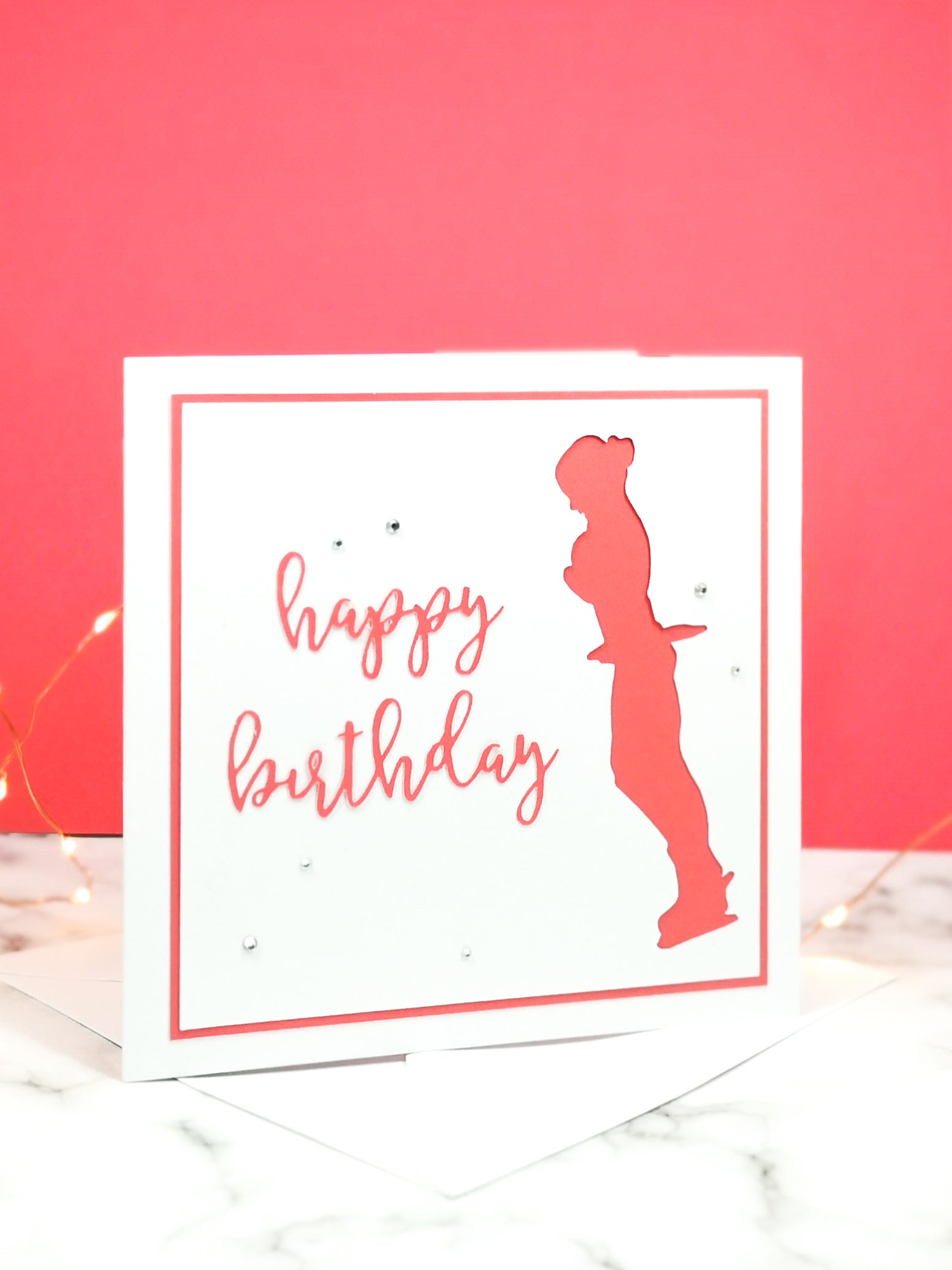 Axel | Handmade Large Square Silhouette Birthday Card | The Bright Edition