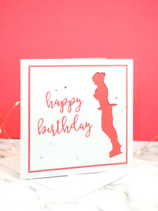 Axel | Handmade Large Square Silhouette Birthday Card | The Bright Edition