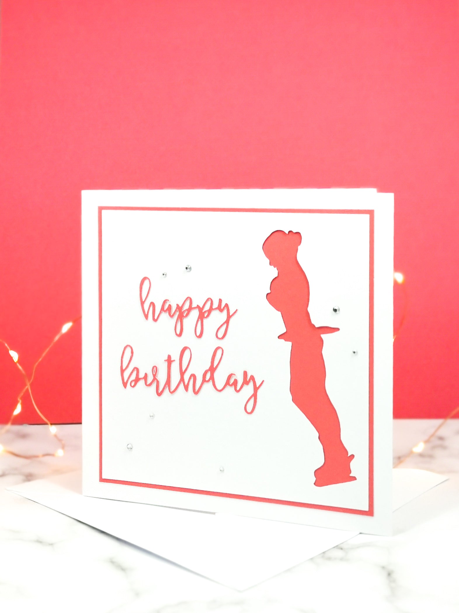 Axel | Handmade Large Square Silhouette Birthday Card | The Bright Edition