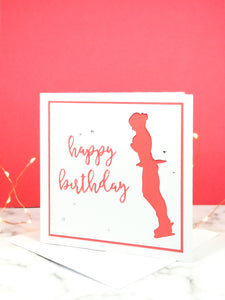 Axel | Handmade Large Square Silhouette Birthday Card | The Bright Edition