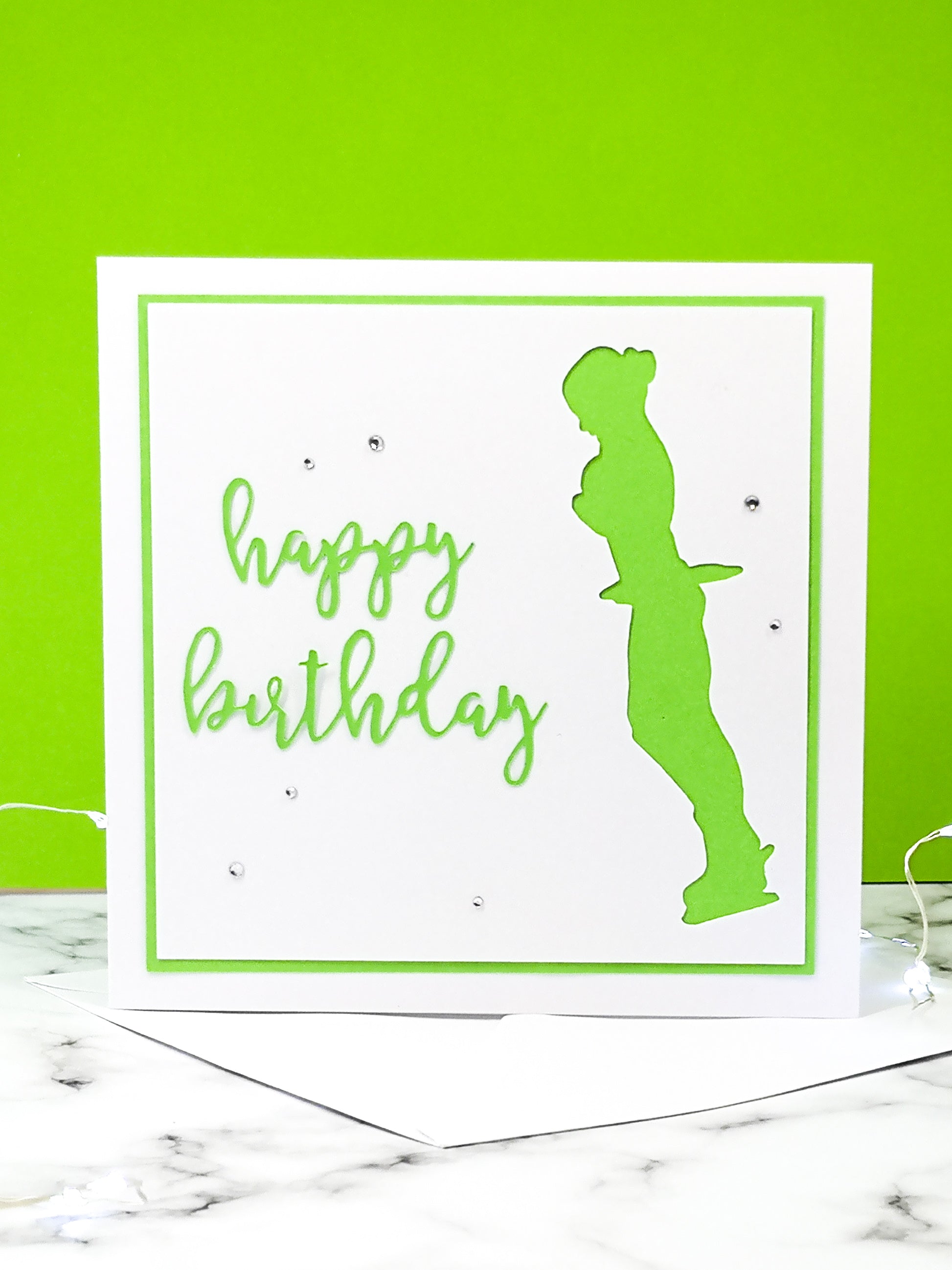 Axel | Handmade Large Square Silhouette Birthday Card | The Bright Edition