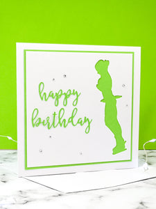 Axel | Handmade Large Square Silhouette Birthday Card | The Bright Edition