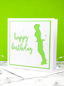 Axel | Handmade Large Square Silhouette Birthday Card | The Bright Edition