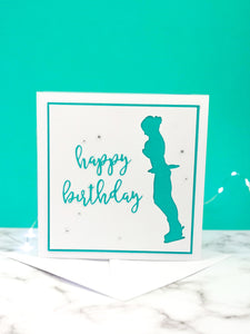 Axel | Handmade Large Square Silhouette Birthday Card | The Bright Edition