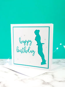 Axel | Handmade Large Square Silhouette Birthday Card | The Bright Edition