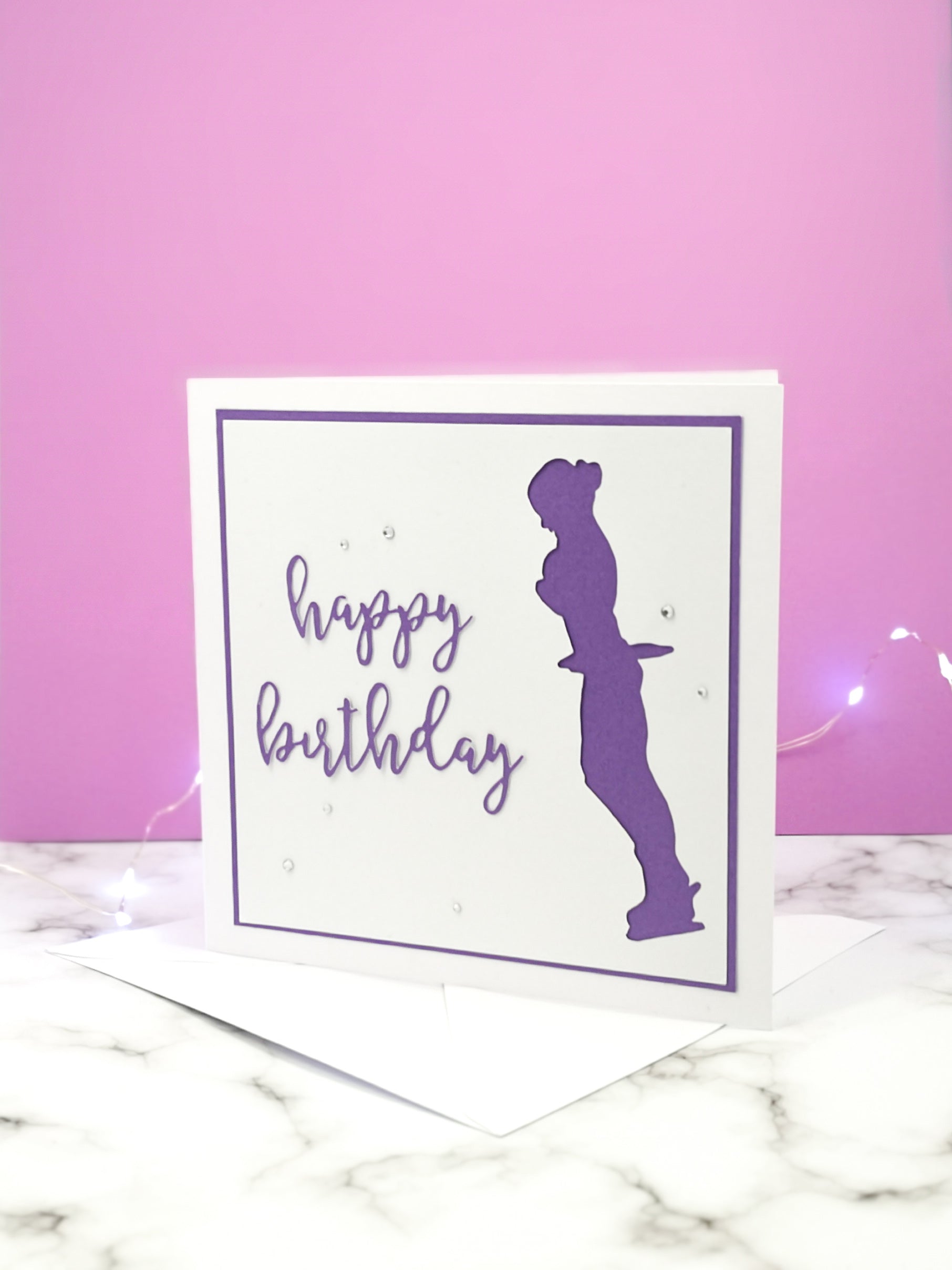 Axel | Handmade Large Square Silhouette Birthday Card | The Bright Edition