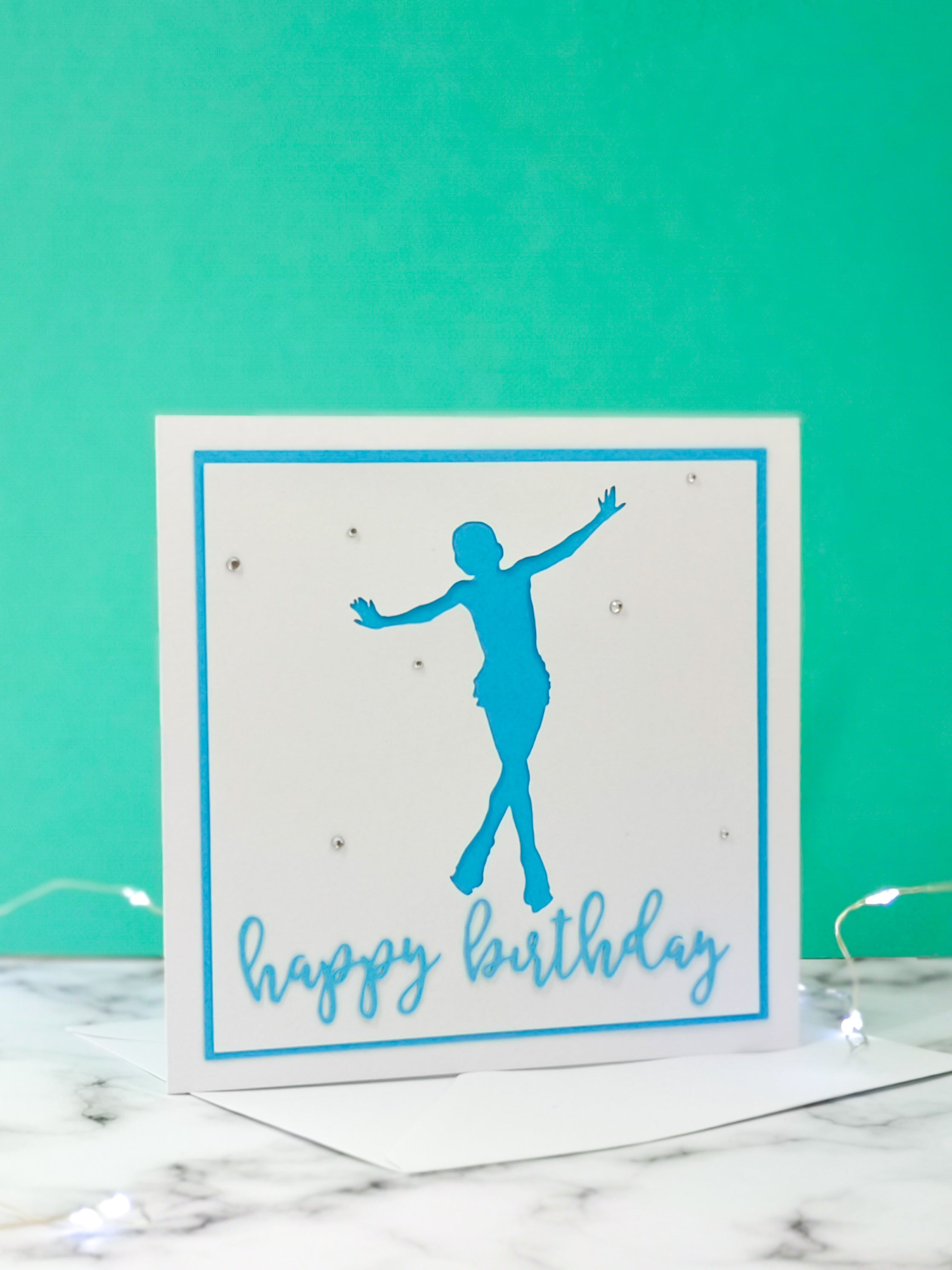 Jump | Handmade Large Square Silhouette Birthday Card | The Bright Edition