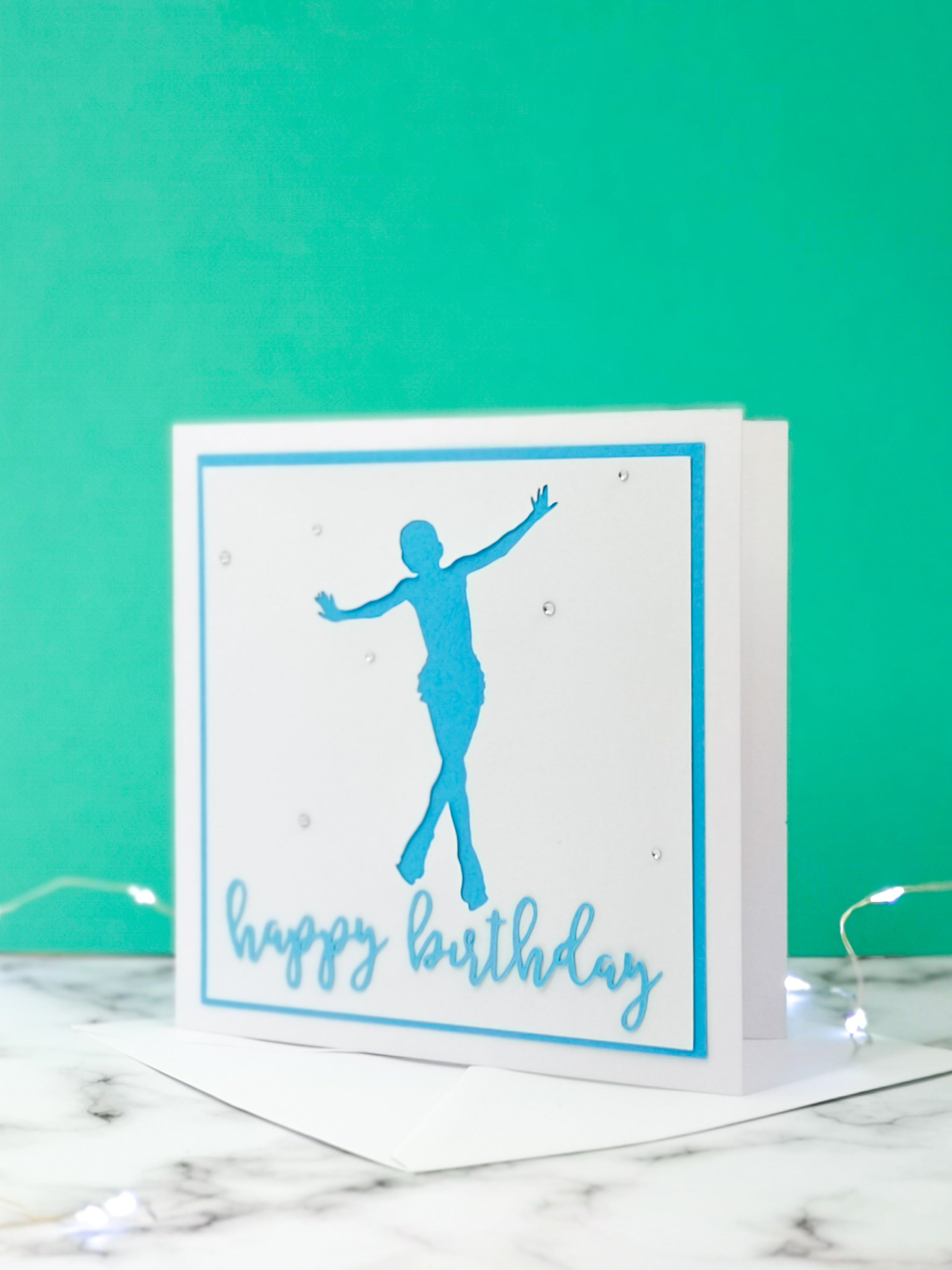 Jump | Handmade Large Square Silhouette Birthday Card | The Bright Edition