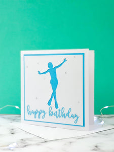 Jump | Handmade Large Square Silhouette Birthday Card | The Bright Edition