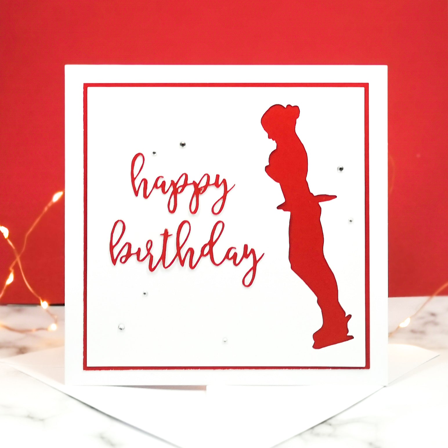 Axel | Handmade Large Square Silhouette Birthday Card | The Bright Edition