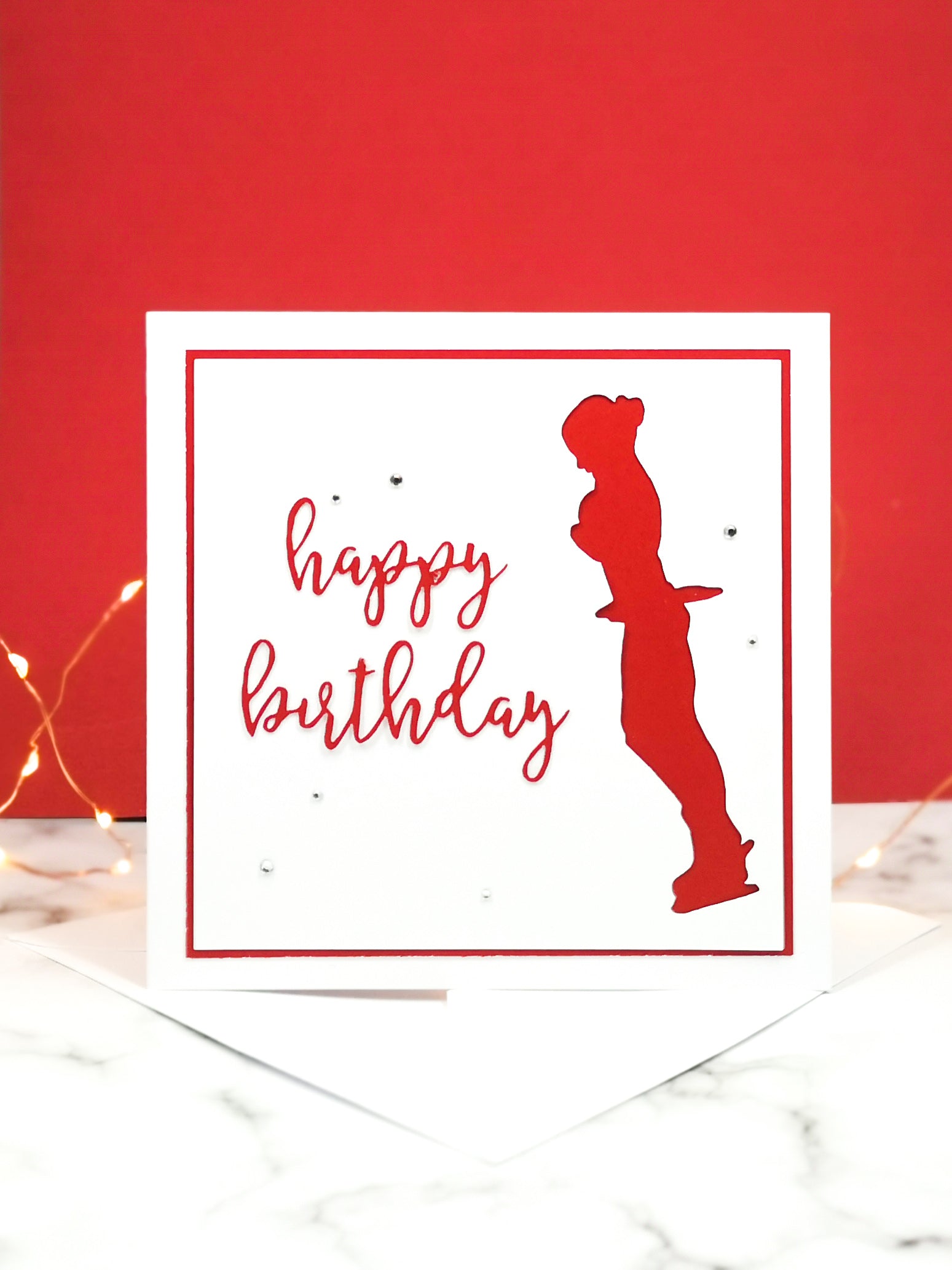 Axel | Handmade Large Square Silhouette Birthday Card | The Bright Edition