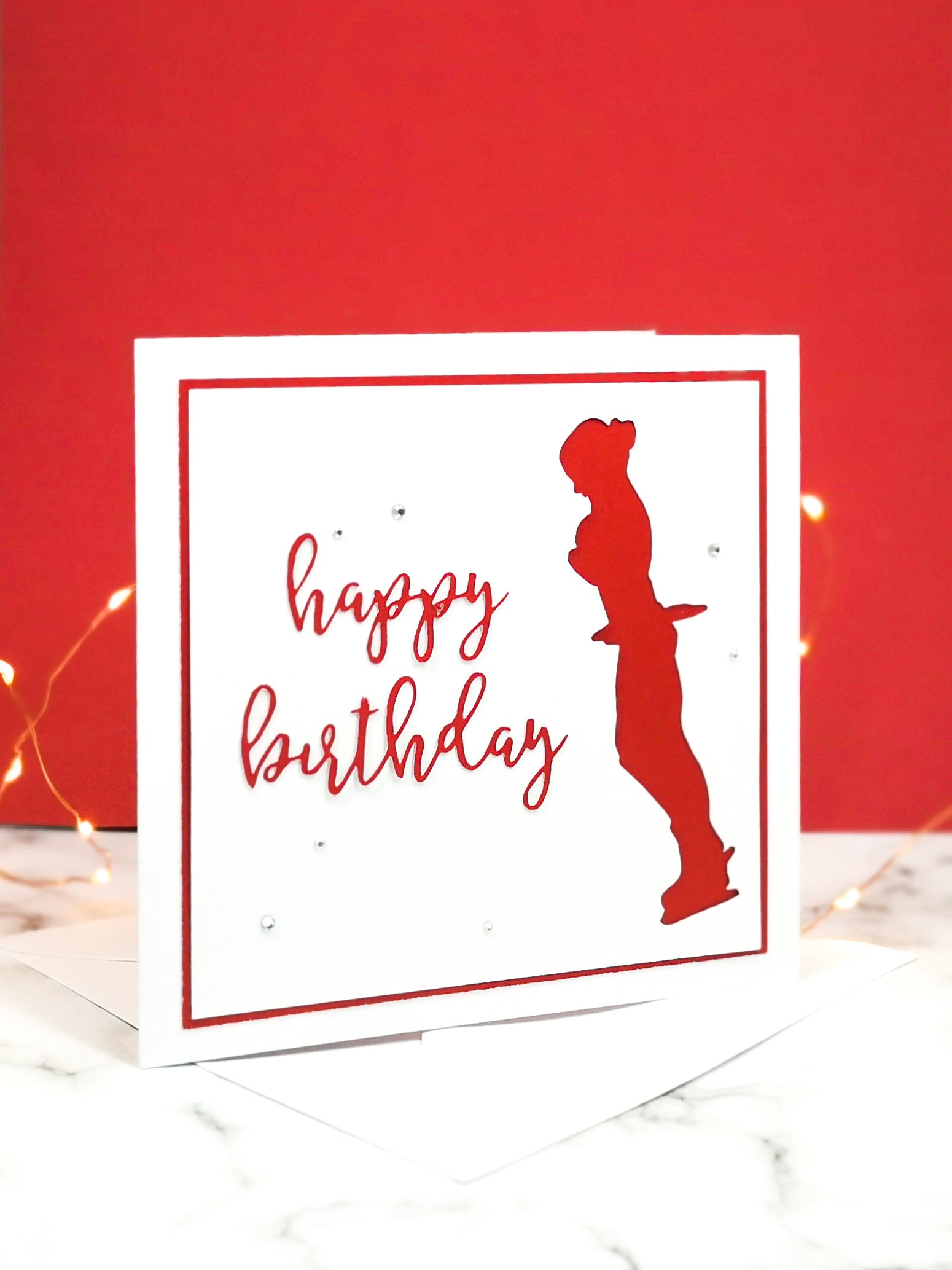 Axel | Handmade Large Square Silhouette Birthday Card | The Bright Edition