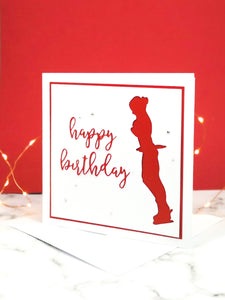 Axel | Handmade Large Square Silhouette Birthday Card | The Bright Edition