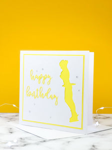 Axel | Handmade Large Square Silhouette Birthday Card | The Bright Edition