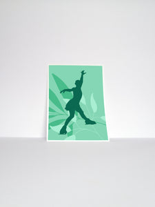 Figure Skater Silhouette Art Print | Ice Skating Wall Art