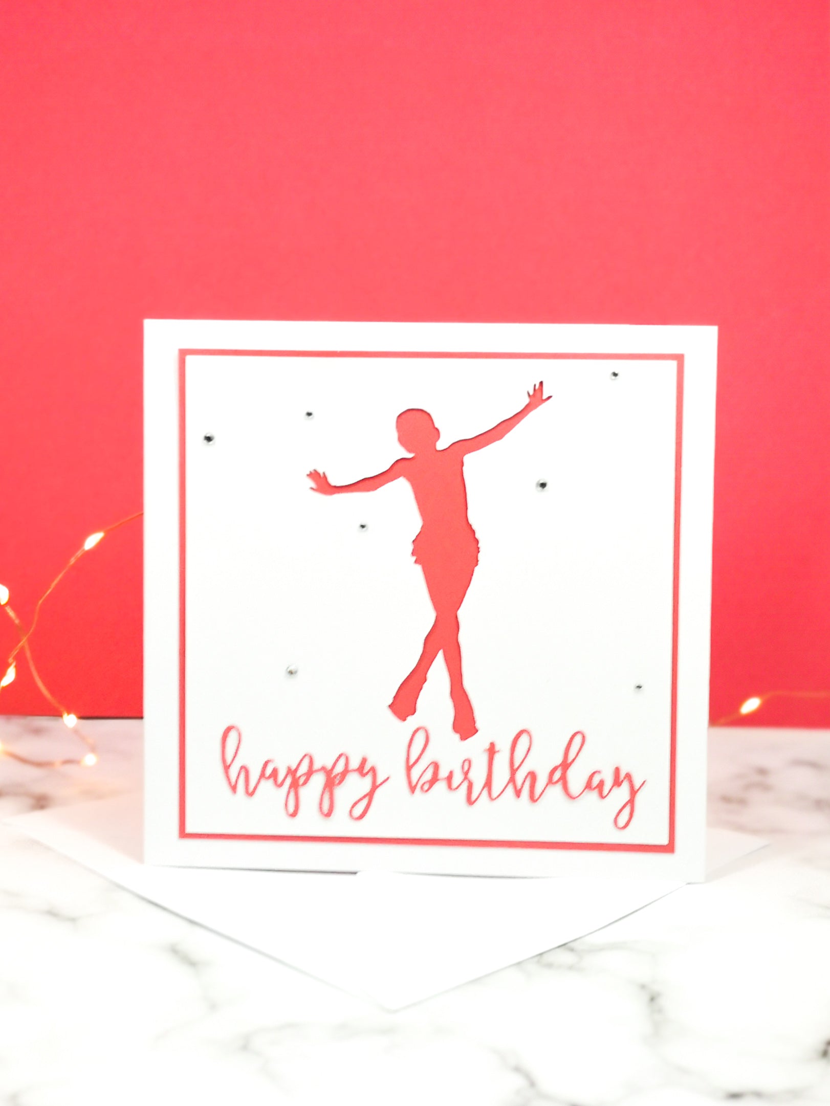 Jump | Handmade Large Square Silhouette Birthday Card | The Bright Edition