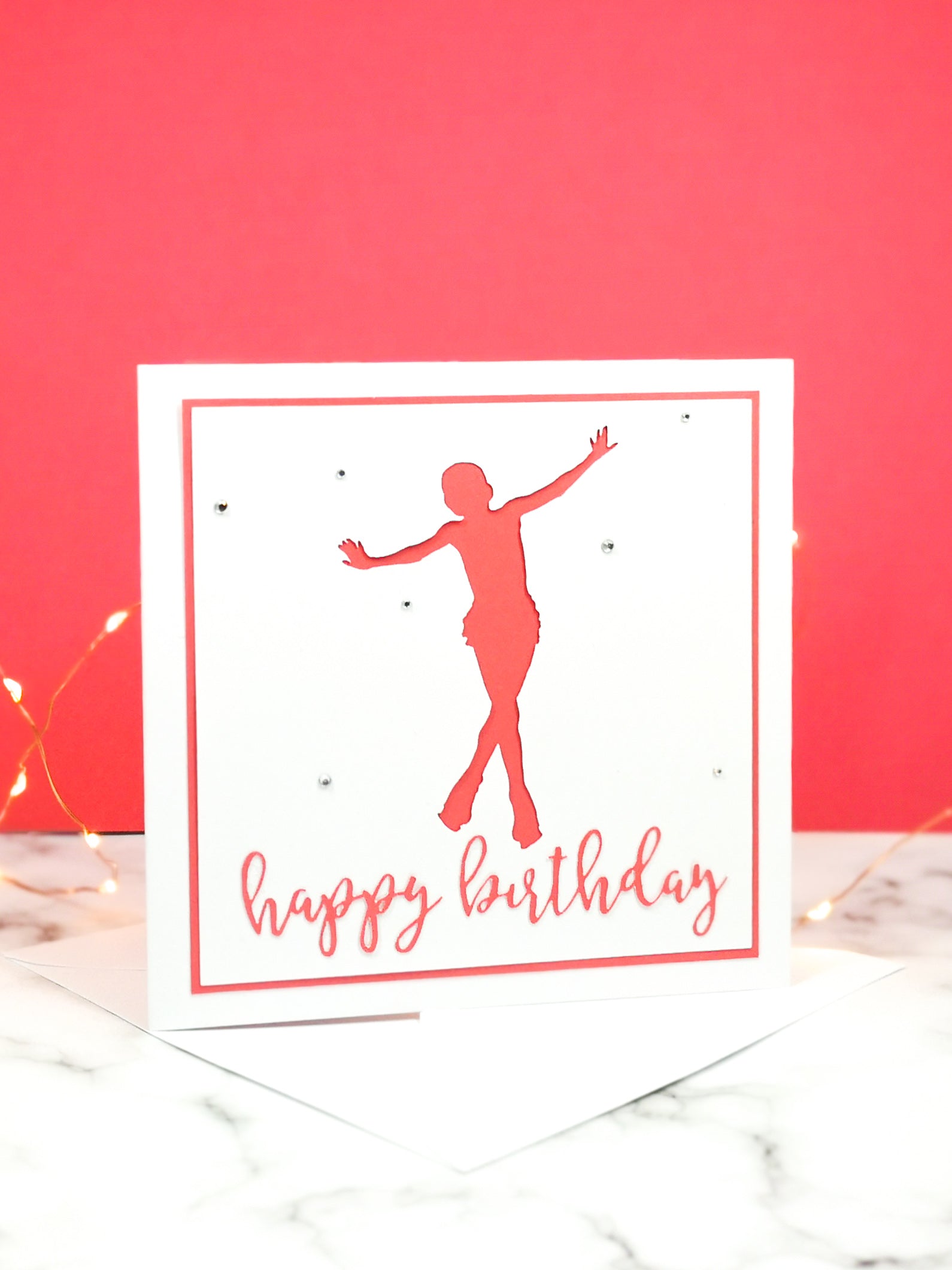 Jump | Handmade Large Square Silhouette Birthday Card | The Bright Edition