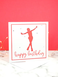 Jump | Handmade Large Square Silhouette Birthday Card | The Bright Edition