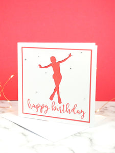 Jump | Handmade Large Square Silhouette Birthday Card | The Bright Edition