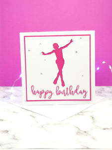 Jump | Handmade Large Square Silhouette Birthday Card | The Bright Edition