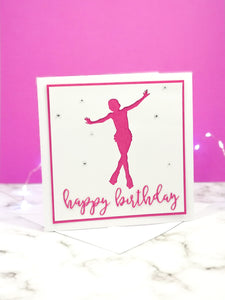 Jump | Handmade Large Square Silhouette Birthday Card | The Bright Edition