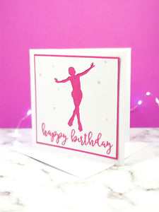 Jump | Handmade Large Square Silhouette Birthday Card | The Bright Edition