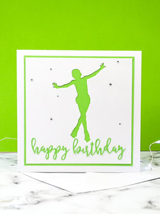 Jump | Handmade Large Square Silhouette Birthday Card | The Bright Edition