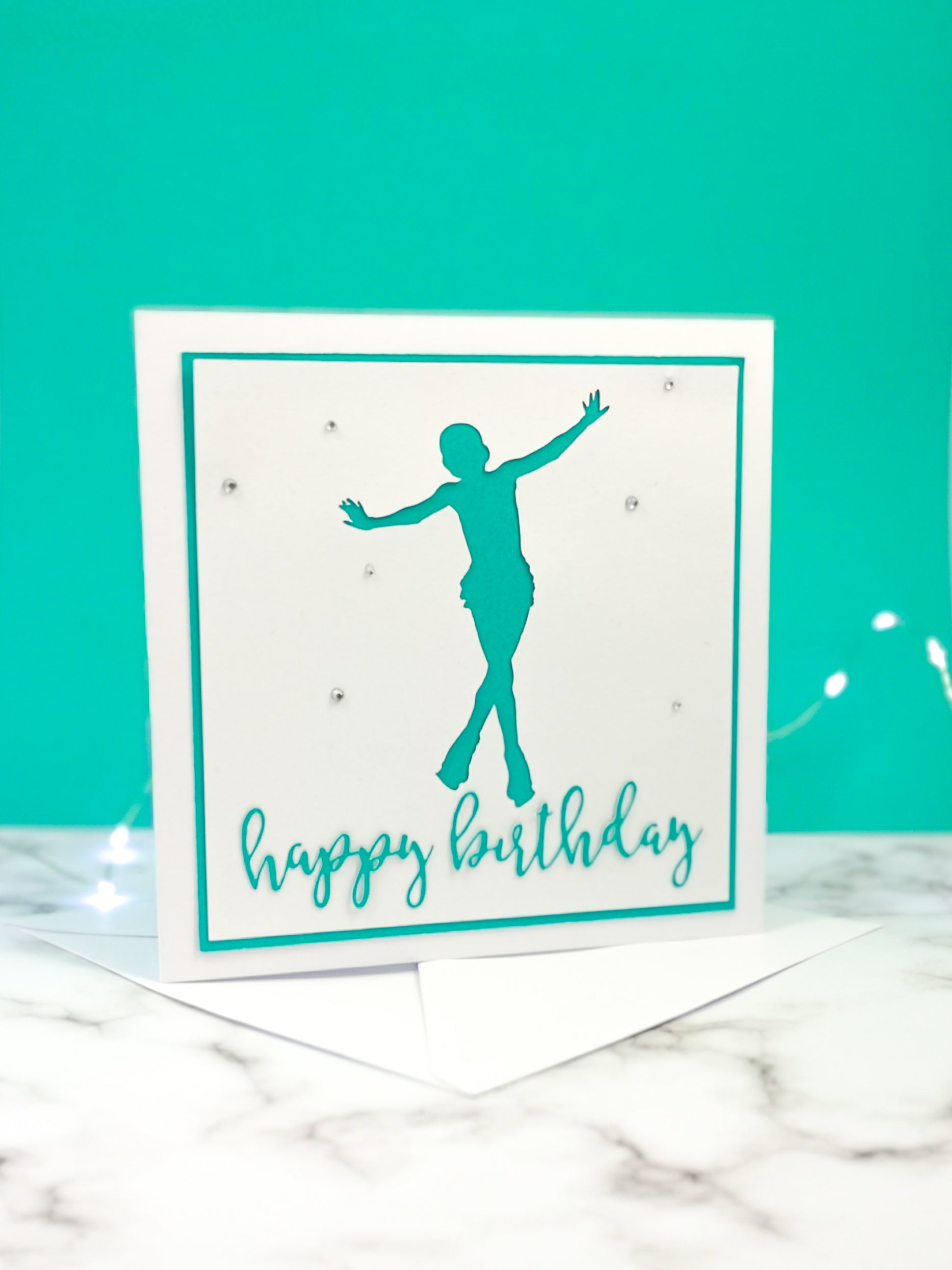 Jump | Handmade Large Square Silhouette Birthday Card | The Bright Edition