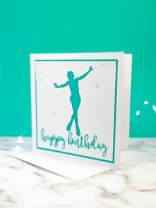 Jump | Handmade Large Square Silhouette Birthday Card | The Bright Edition