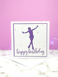 Jump | Handmade Large Square Silhouette Birthday Card | The Bright Edition