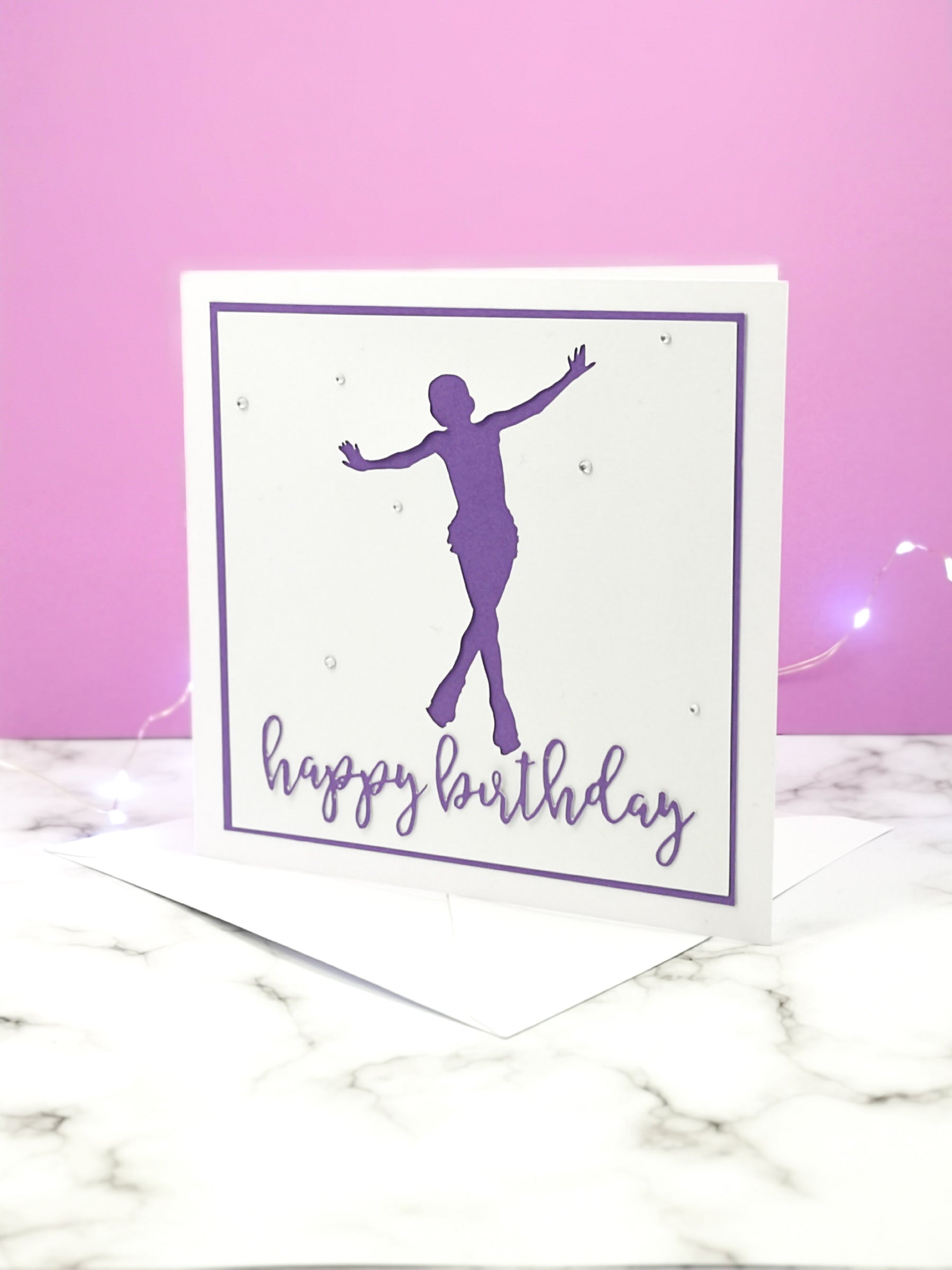 Jump | Handmade Large Square Silhouette Birthday Card | The Bright Edition