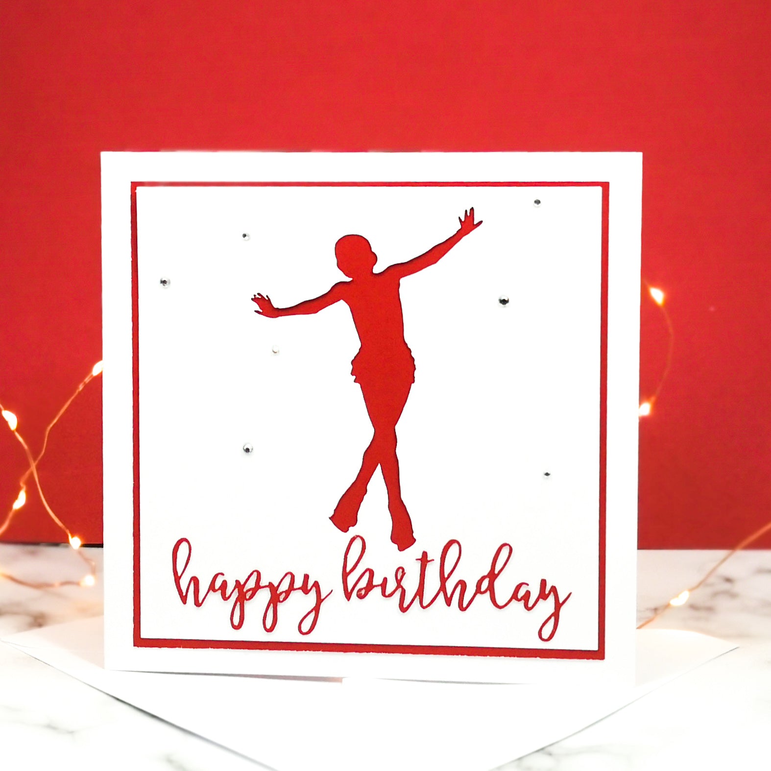 Jump | Handmade Large Square Silhouette Birthday Card | The Bright Edition