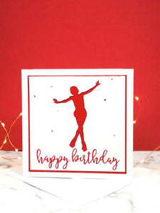 Jump | Handmade Large Square Silhouette Birthday Card | The Bright Edition