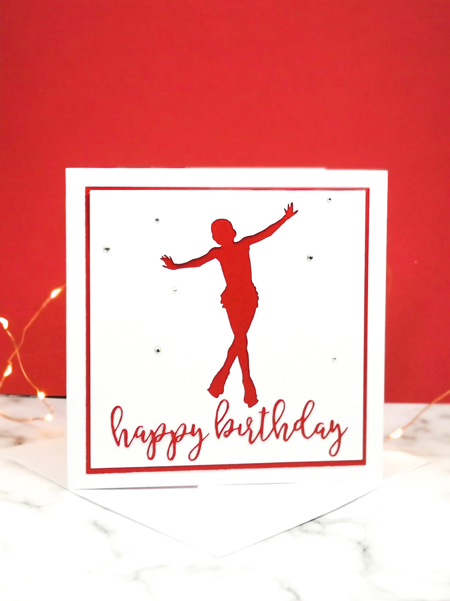 Jump | Handmade Large Square Silhouette Birthday Card | The Bright Edition