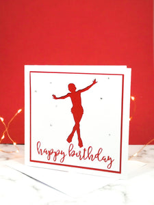 Jump | Handmade Large Square Silhouette Birthday Card | The Bright Edition